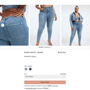 NWOT Good Waist High Waist Ankle Skinny Jeans 18 Blue350.